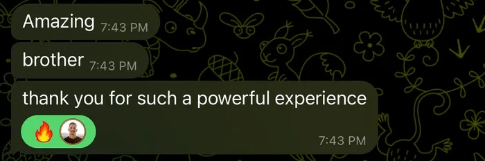 WhatsApp testimonial from a man in the mastermind